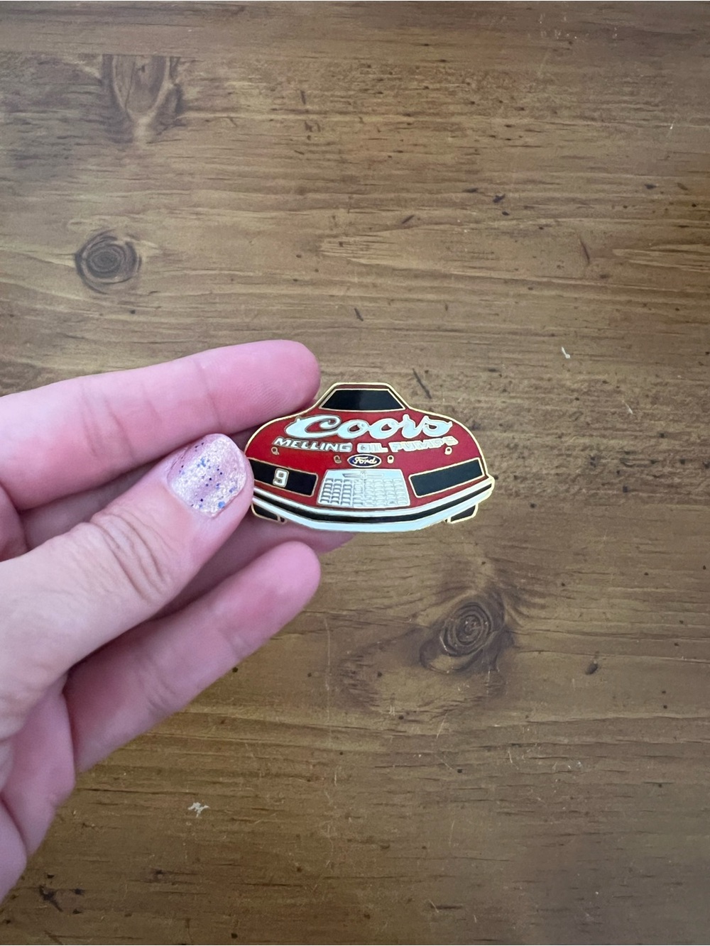 Coors Racing Car Pin - Red and Gold Vintage